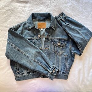 Aritzia Denim Forum Cropped Oversized Jean Jacket